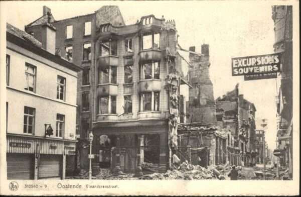 Oostende Ostende Oostende Vlaanderenstraat Zerstörung
