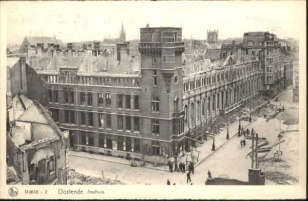 Oostende Ostende Oostende Stadhuis Zerstörung