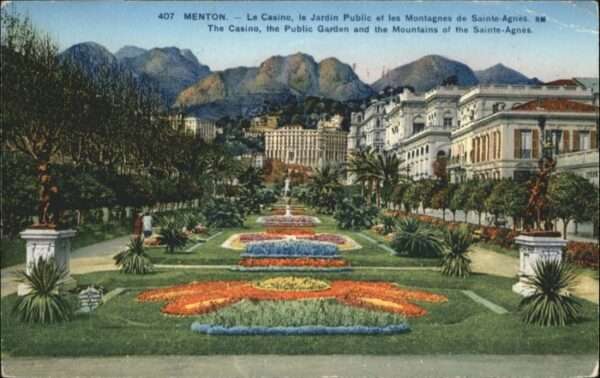 Menton Alpes Maritimes Menton Casino Jardin Public Montagnes S