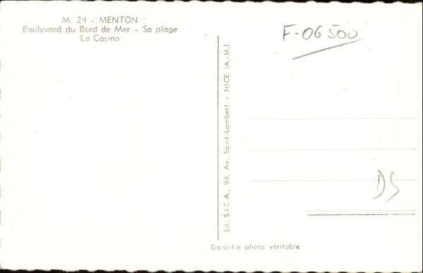 Menton Alpes Maritimes Menton Boulevard Bord Mer Plage Casino – Bild 2