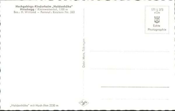 Hirschegg Kleinwalsertal Vorarlberg Hirschegg Kleinwalsertal Kinderheim Hal – Bild 2