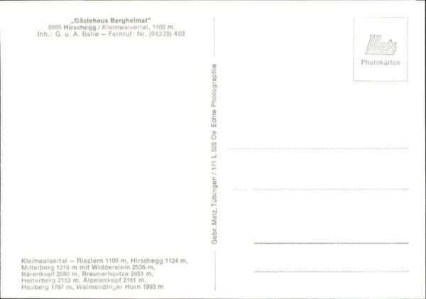 Hirschegg Kleinwalsertal Vorarlberg Hirschegg Kleinwalsertal Gästehaus Berg – Bild 2