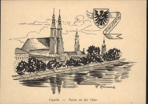 Oppeln Oberschlesien Opole Oppeln Künstler Kronmark Wappen Kirche