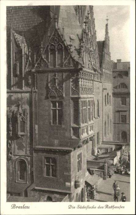 Breslau Niederschlesien Breslau Südostecke Rathaus