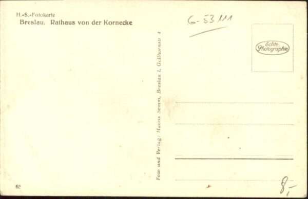 Breslau Niederschlesien Breslau Rathaus Kornecke – Bild 2