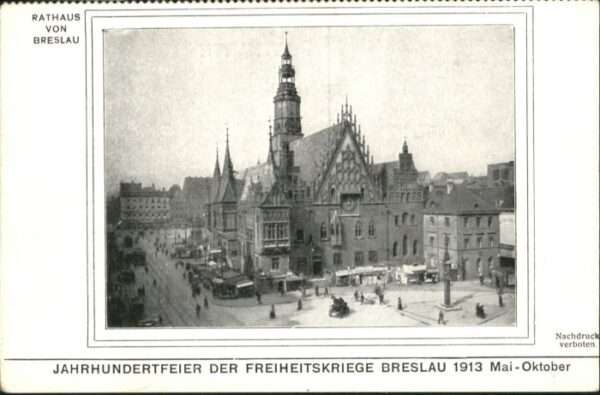 Breslau Niederschlesien Breslau Rathaus Bahn Kutsche