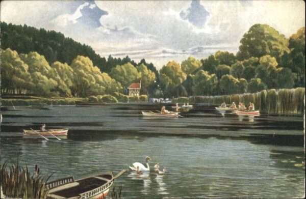 Bad Kudowa Niederschlesien Bad Kudowa Gondelteich Schiff Schwan