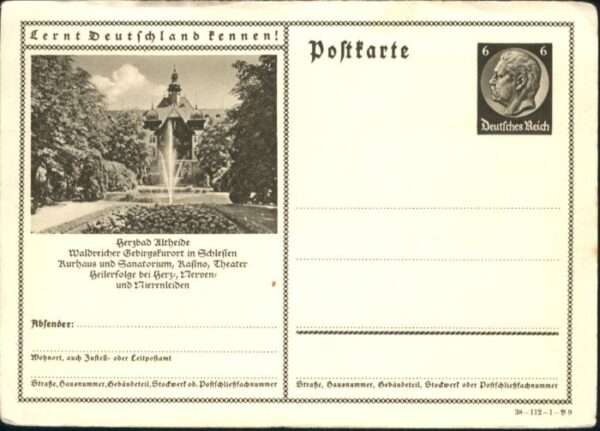 Altheide Bad Schlesien Kurhaus Sanatorium Brunnen