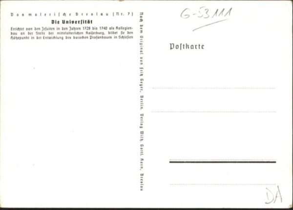 Breslau Niederschlesien Breslau Universität Künstler Fritz Geye – Bild 2