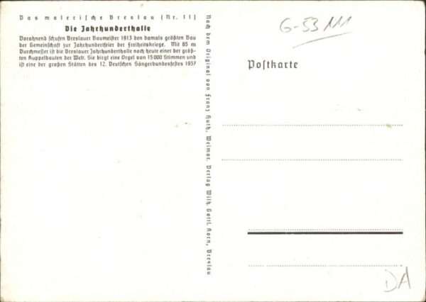 Breslau Niederschlesien Breslau Jahrhunderthalle Künstler Franz – Bild 2