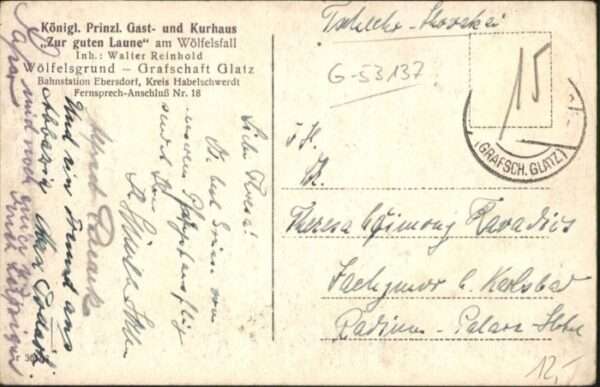 Woelfelsgrund Glatz Wölfelsgrund Grafschaft Glatz Gasthaus – Bild 2