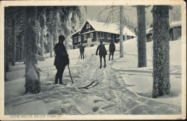 Hohe Mense Baude Skifahrer
