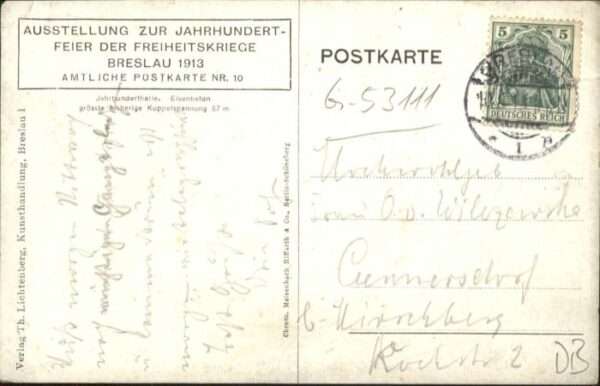 Breslau Niederschlesien Breslau Ausstellung Jahrhundertfeier Fr – Bild 2