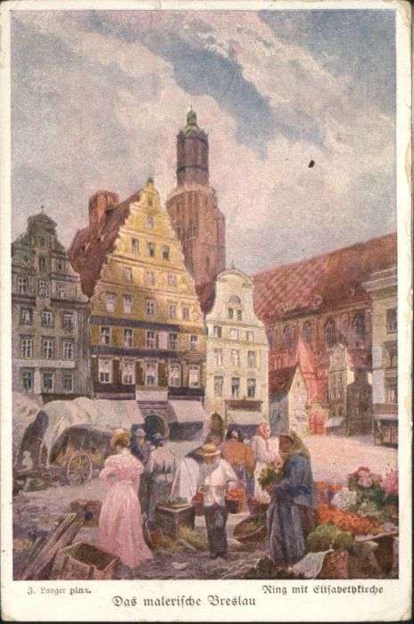 Breslau Niederschlesien Breslau Ring Elisabethkirche Künstler L