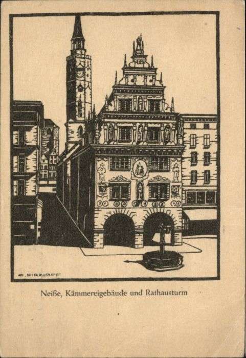 Neisse Kämmereigebäude Rathausturm *