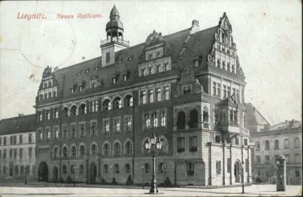 Liegnitz Legnica Liegnitz Neues Rathaus Litfasssäule