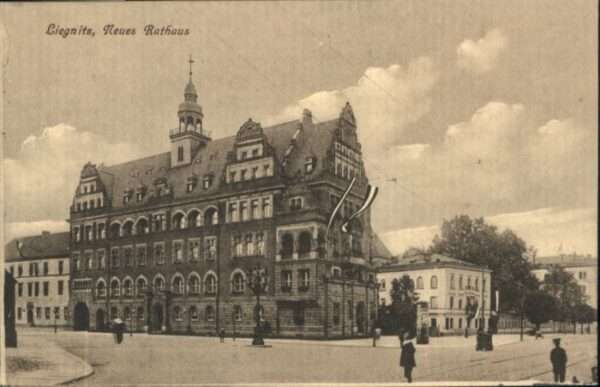 Liegnitz Legnica Liegnitz Neues Rathaus Litfasssäule