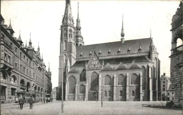 Liegnitz Legnica Liegnitz Peter-Paul-Kirche Strassenbahn