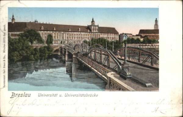 Breslau Niederschlesien Breslau Universität Brücke  Goldfenster