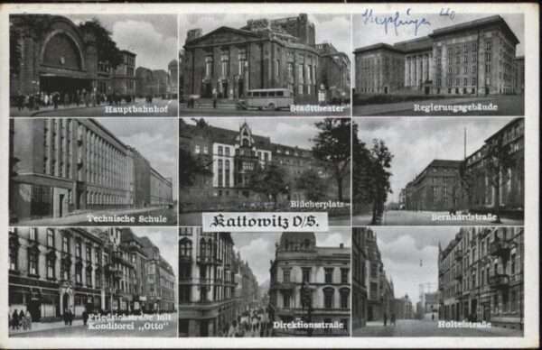 Kattowitz Bahnhof Technische Schule Konditorei Ot