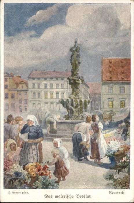 Breslau Niederschlesien Breslau Neumarkt Künstler Langer