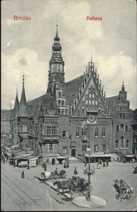 Breslau Niederschlesien Breslau Rathaus Kutsche