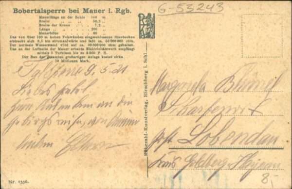 Mauer Riesengebirge Bobertalsperre – Bild 2