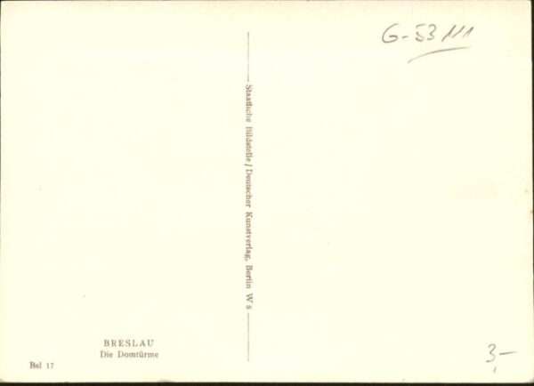 Breslau Niederschlesien Breslau Domtürme – Bild 2