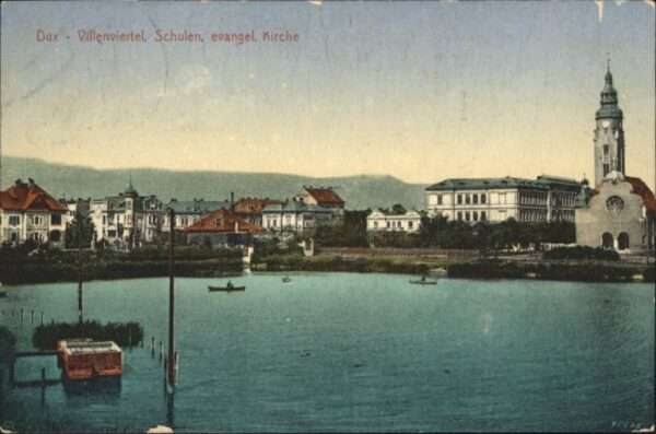 Dux Sudeten Villenviertel Kirche Schule