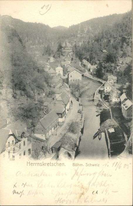 Herrenskretschen Brücke Boot