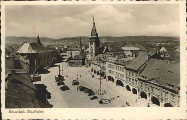 Komotau Marktplatz Kirche
