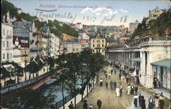 Karlsbad Eger Mühlbrunn kolonade Kreuzstrasse