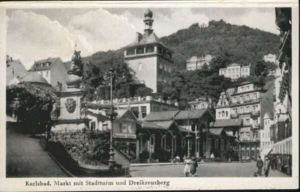 Karlsbad Eger Markt Stadtturm Dreikreuzberg