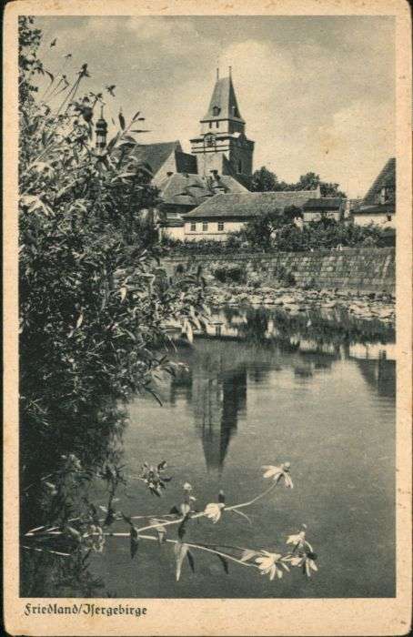 Friedland Boehmen Sudetengau Teich Kirche