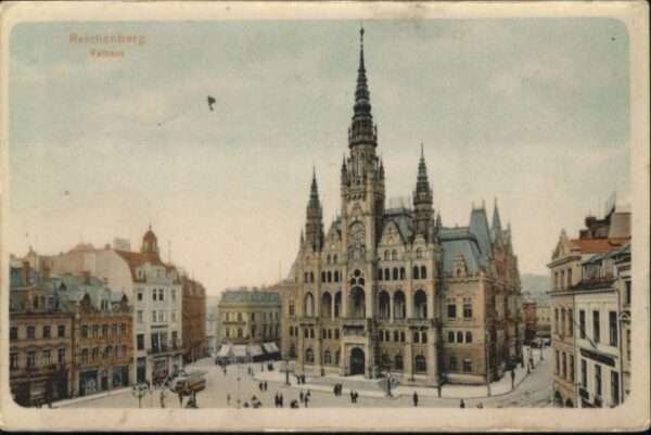 Reichenberg Liberec Boehmen Rathaus Strassenbahn