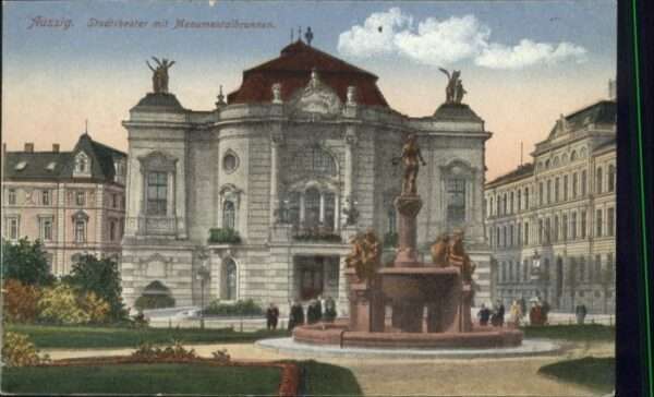 Aussig Tschechien Aussig Stadttheater Monumentalbrunnen