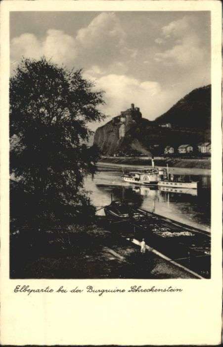 Schreckenstein Burg Strekov Schreckenstein Burgruine Schiff