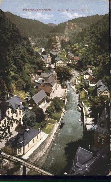 Herrnskretschen Boehmen Herrnskretschen Brücke