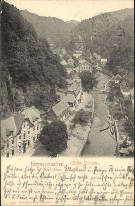 Herrnskretschen Boehmen Herrnskretschen Brücke Boot