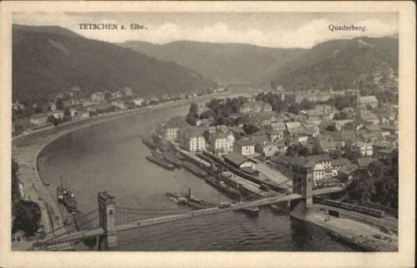 Tetschen-Bodenbach Boehmen Tetschen Quaderberg Brücke Schiff