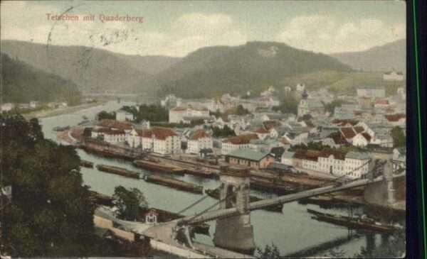 Tetschen-Bodenbach Boehmen Tetschen Quaderberg Brücke Schiff