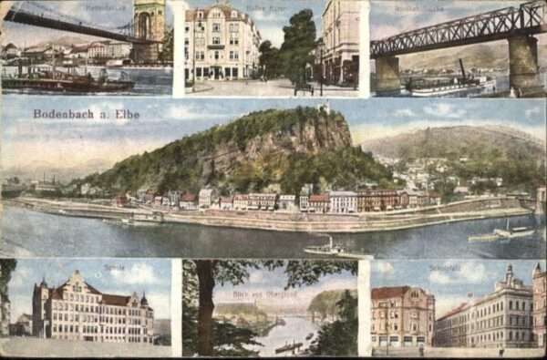 Bodenbach-Tetschen Boehmen Bodenbach Kettenbrücke Kaffee Korso Nor