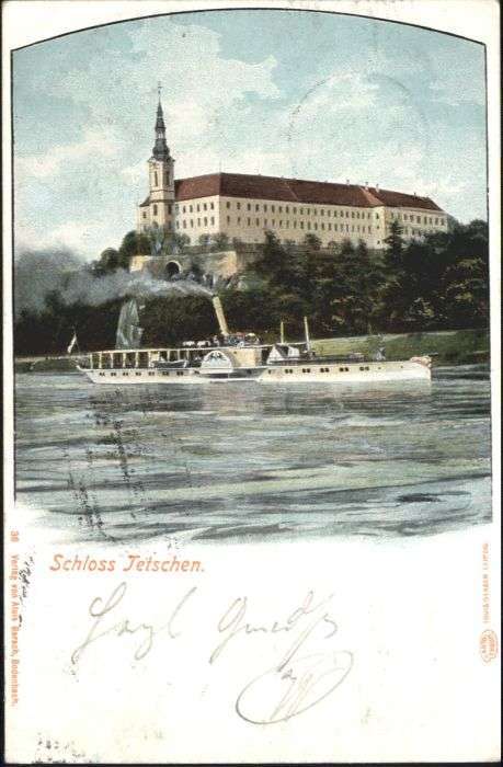 Tetschen-Bodenbach Boehmen Tetschen Schiff Schloss