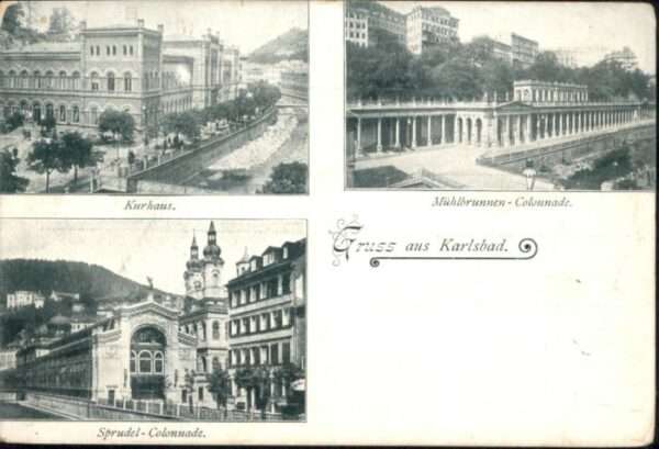 Karlsbad Eger Kurhaus Sprudel Colonade Mühlbrunnen Co