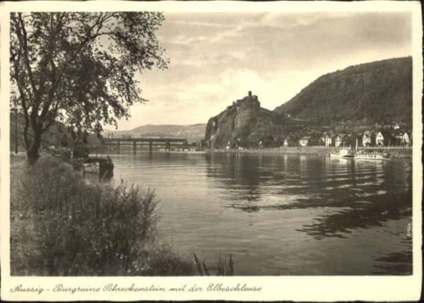 Aussig Tschechien Aussig Burgruine Schreckenstein Elbschl