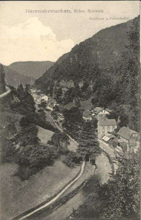 Herrnskretschen Boehmen Herrnskretschen Gasthaus Felsenkeller
