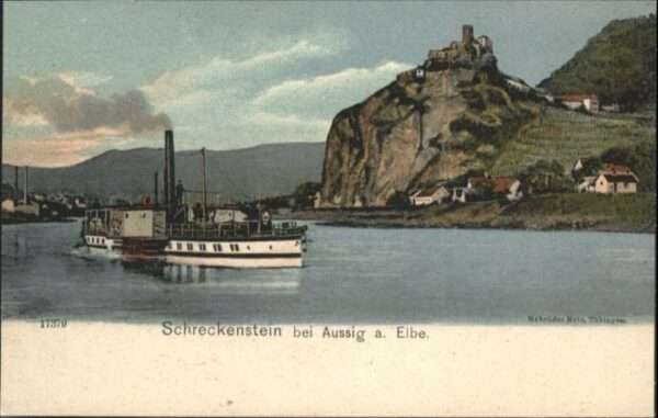Schreckenstein Burg Strekov Schreckenstein bei Aussig Schiff