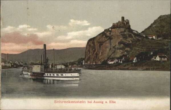 Schreckenstein Burg Strekov Schreckenstein bei Aussig Schiff