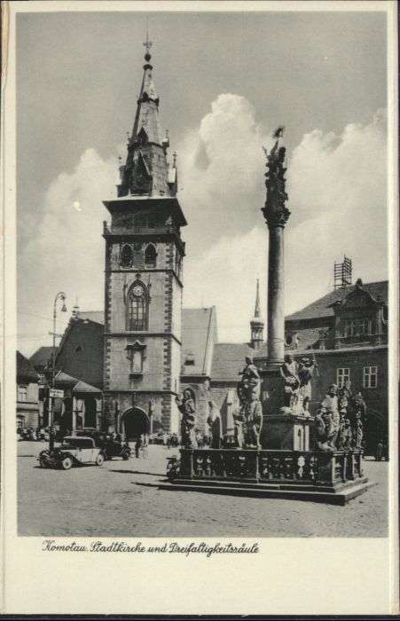 Komotau Kirche Dreifaltigkeitssäule
