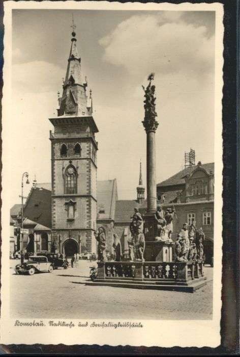 Komotau Kirche Dreifaltigkeitssäule